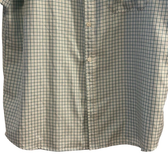 AFTCO Men's Plaid Short Sleeve Button-Up Shirt Green Blue Size L Casual - Picture 9 of 13